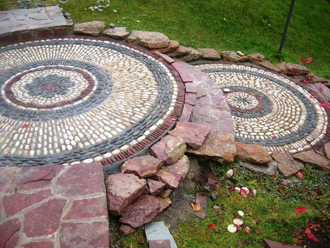 Галька для ландшафтного дизайна - фото, варианты использования