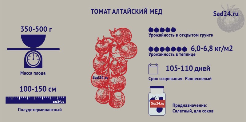 Томат Алтайский мёд: описание сорта, фото, отзывы